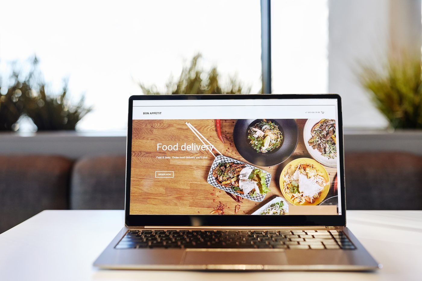 Beispiel-Website auf Laptop
