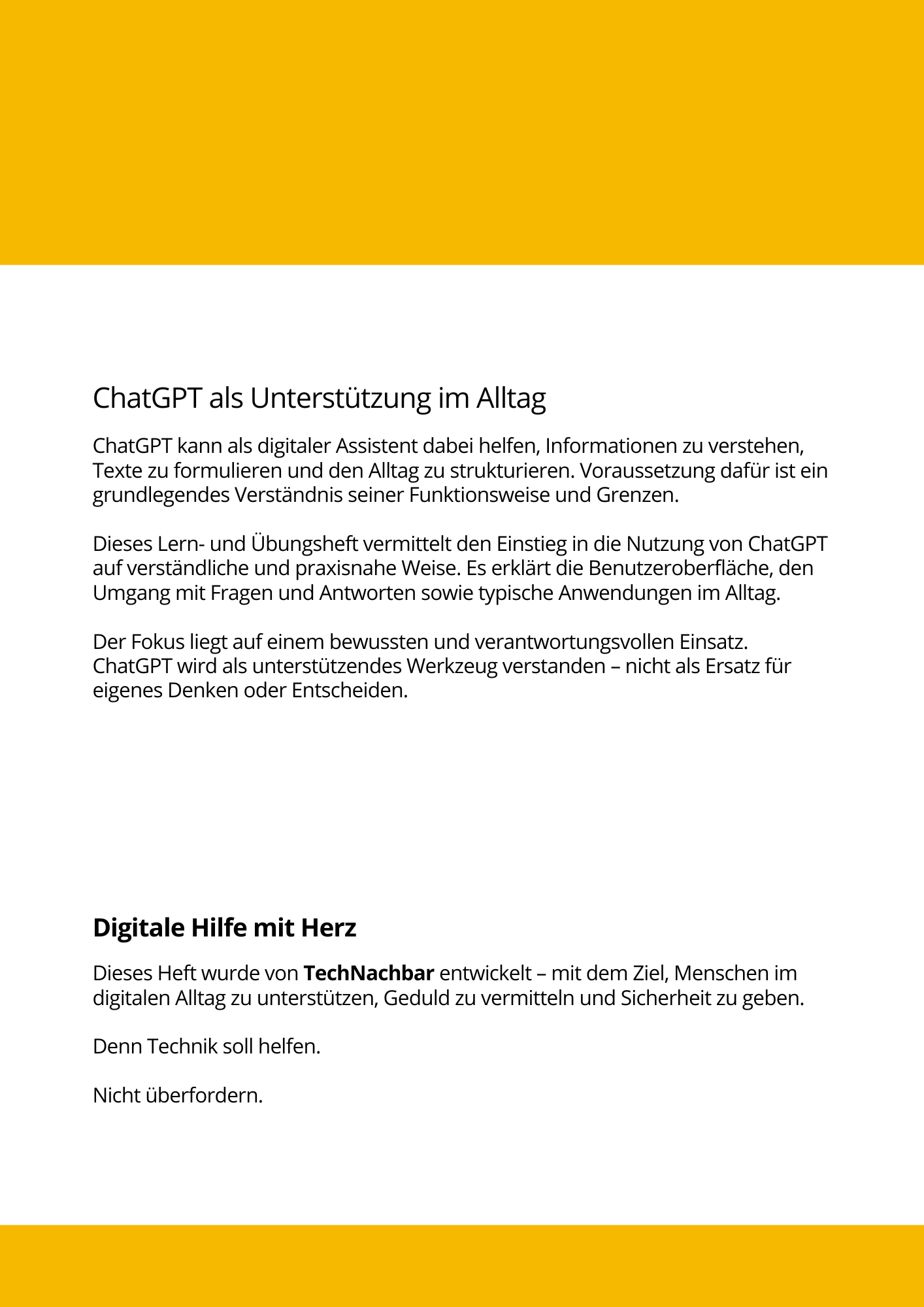 ChatGPT als Alltagshilfe – Praxisheft zum Verstehen und Anwenden von ChatGPT